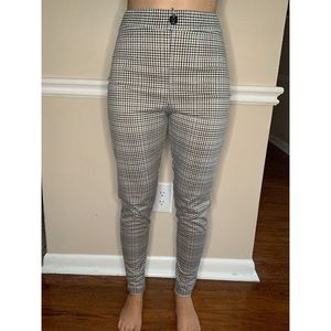 Black/White Plaid Pant